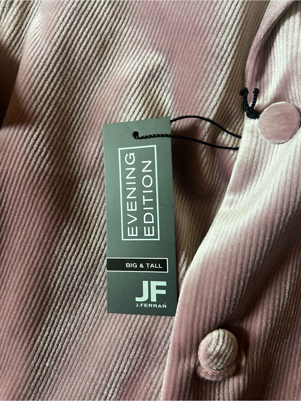 JF J. Ferrar Corded Mens Big and Tall Regular Fit Velvet Sport‎ Coat-Size 52R - Picture 5 of 13